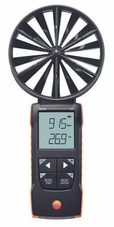 Produktfoto 1 von Testo 417 Set 1 Anemometer 50 °C max.Temp. 20 m/s, 0.01 m/s, Luftvolumenstrom, Typ Flügelrad