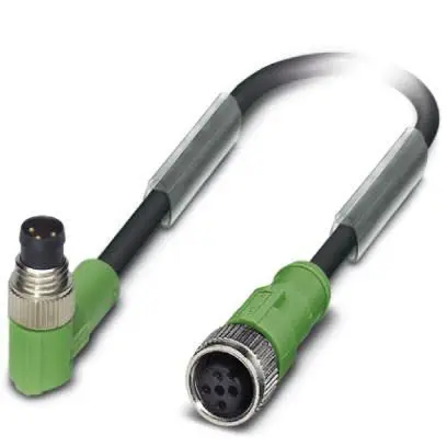 Produktfoto 1 von Phoenix Contact, 3-polig Sensor-Betätigungselementkabel, M8 Stecker 3 / M12, Gerade Buchse, Länge 600 mm