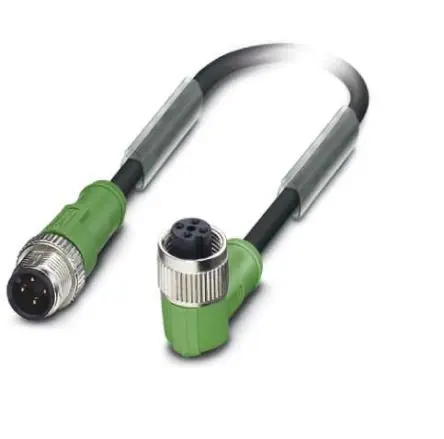 Produktfoto 1 von Phoenix Contact, 4-polig Sensor-Betätigungselementkabel, M12 Stecker 4 / Gewinkelt M12 Buchse, Länge 10 m