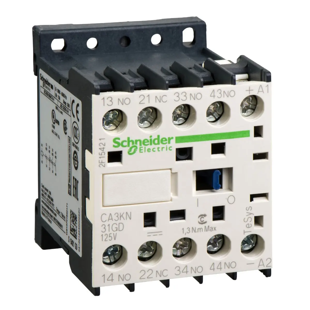Produktfoto 1 von Schneider Electric TeSys Steuerrelais 3 W 2 Schließer/2 Öffner, 125V dc / 10 A, 6.5 cm x 45 mm