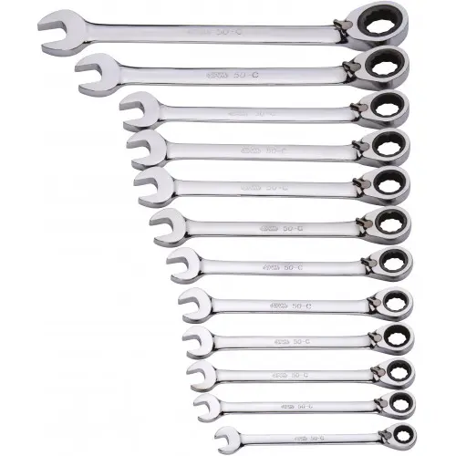 Produktfoto 1 von SAM Schraubenschlüssel Ratschen-Maulschlüssel, Ratsche Griff, Backenweite 19 mm, / Länge 290 mm