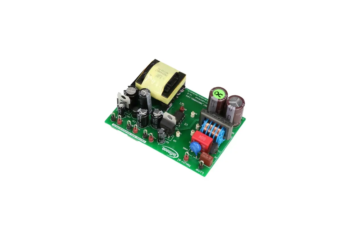 Produktfoto 1 von Infineon CoolSET ICE5BR3995BZ Evaluierungsplatine, REF_5BR3995BZ_16W1 Sperrwandler-Konverter, für Hilfsnetzteile,