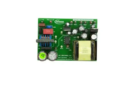 Produktfoto 1 von Infineon CoolSET ICE5BR4780BZ Evaluierungsplatine, REF_5BR4780BZ_15W1 Sperrwandler-Konverter, für Hilfsnetzteile,