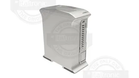 Produktfoto 1 von Italtronic Elektronikgehäuse, Geh.Mat. ABS, Polycarbonat 101 mm, Gehäuse 120.2 mm, Grau, feste Oberteil 45mm, Serie