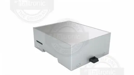 Produktfoto 1 von Italtronic Elektronikgehäuse, Geh.Mat. Polycarbonat, ABS 32.2 mm, Gehäuse 90 mm, Himbeere, feste Oberteil 71.1mm, Serie