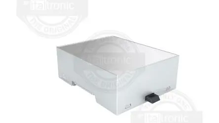 Produktfoto 1 von Italtronic Elektronikgehäuse, Geh.Mat. ABS, Polycarbonat 32.2 mm, Gehäuse 90 mm, Grau, feste Oberteil 71.1mm, Serie