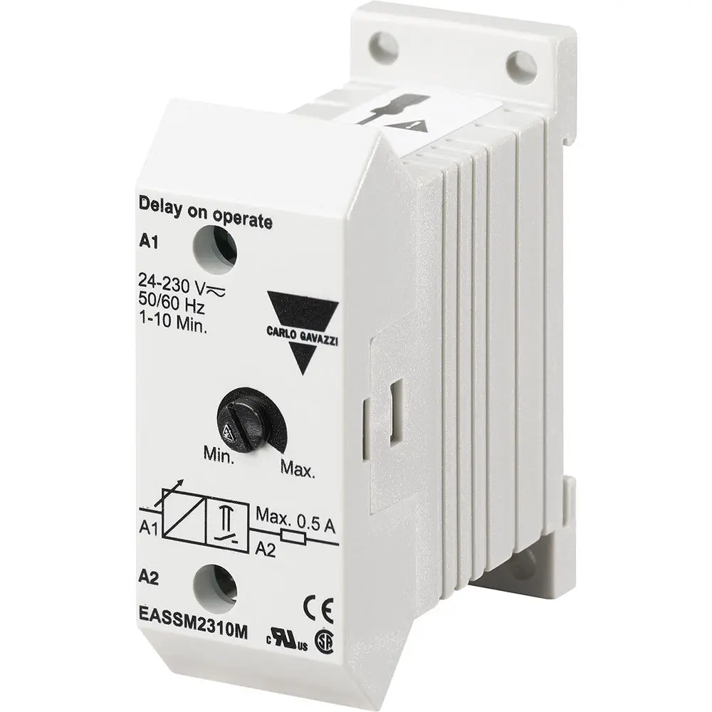 Produktfoto 1 von Carlo Gavazzi Zeitrelais, DIN-Schienen, 1 → 10min, 24 → 230V ac/dc, 2 Kont. 1, 1-poliger Schließer