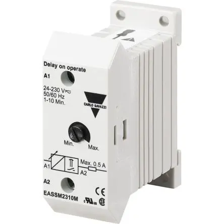 Produktfoto 1 von Carlo Gavazzi Zeitrelais, DIN-Hutschiene 24 to 230 V ac/dc 230V ac, 24 V ac, 1 to 10 min, 2 Kont. 1, SPST