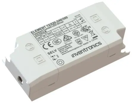 Produktfoto 1 von Inventronics LED-Treiber, 12.6 W 220V, 240 V Konstantstrom kompakt – nicht dimmbar 1050mA, 150 mA, Ausgang 24V, 42 V