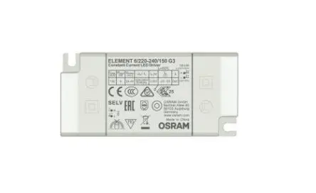Produktfoto 1 von Osram LED-Treiber, 6.3 W 220V, 240 V Konstantstrom kompakt – nicht dimmbar 1050mA, 150 mA, Ausgang 24V, 42 V