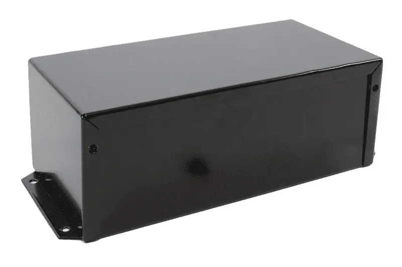Produktfoto 1 von Hammond 1411; Gehäuse; Aluminium; Grau, Schwarz Geflanscht Breite 152 mm Höhe 89 mm Länge 254 mm
