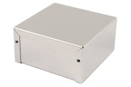 Produktfoto 1 von Hammond 1411; Gehäuse; Stahl, Aluminium; Grau, Schwarz Geflanscht Breite 4 Zoll Höhe 2 Zoll Länge 4 Zoll