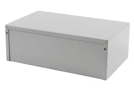 Produktfoto 1 von Hammond 1411; Gehäuse; Stahl Stärke 20, Aluminium; Grau, Schwarz Geflanscht Breite 7 Zoll Höhe 4 Zoll Länge 12 Zoll