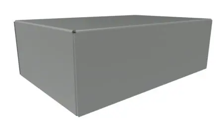 Produktfoto 1 von Hammond Typ Gehäuse-Chassis B. 4Zoll 14 Zoll H. 4 Zoll L. 152.4 mm Serie 1441 Stahl Grau