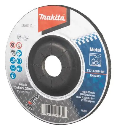 Produktfoto 1 von Makita A-80933 Schleifscheibe, Korngröße 36 A, 125 mm x 22.23 mm