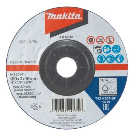 Produktfoto 1 von Makita A-83587 Schleifscheibe, Korngröße 30 A, 100 mm x 16 mm