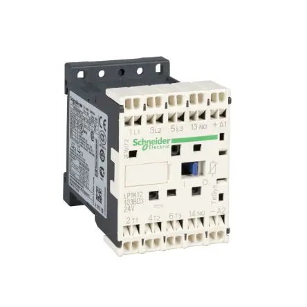 Produktfoto 1 von Schneider Electric TeSyS K Schütz 24V-Spule, 3-polig, 690V / 6 A 24V 1 Schließer/1 Öffner Motorsteuerung 1-Hilfskontakte