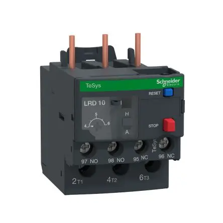 Produktfoto 1 von Schneider Electric TeSyS LR Thermisches Überlastrelais, / 4A, 6 A 1 Schließer/1 Öffner / 5A, 66 mm x 45mm