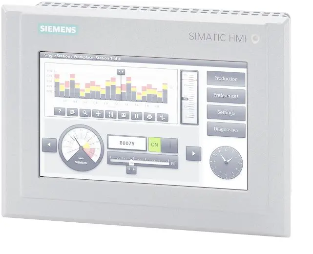 Produktfoto 1 von Siemens, TP700 Comfort Outdoor, HMI-Bediengerät, TFT, 800 x 480 pixel, 7 in