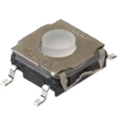 Produktfoto 1 von C & K IP67 Taster SPST Standard, J-Anschlussdraht 50mA AUS, Tastend 3.5 mm Silber Oberfläche B. 6.2mm L. 6.2 mm