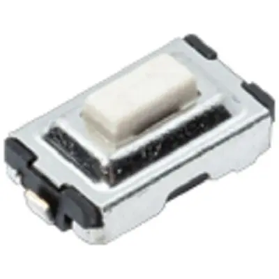 Produktfoto 1 von C & K IP40 Taster SPST Hartes Betätigungselement, J-Anschlussdraht 50mA AUS, Tastend 4.3 mm Silber Oberfläche B. 3.5mm