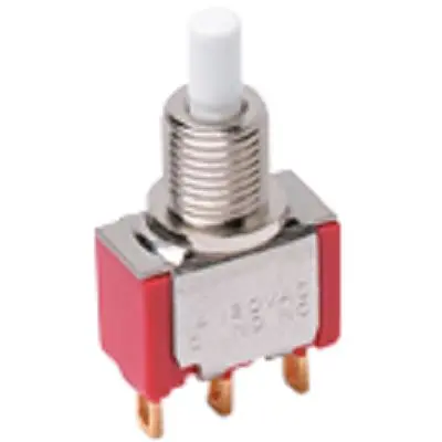 Produktfoto 1 von C & K 80200 Druckschalter Weiß Ein-(Ein) THT, 1-poliger Umschalter 20V