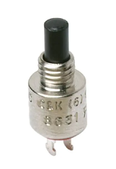 Produktfoto 1 von C & K 86000 Druckschalter Schwarz Tastend, AUS Panel, SPST 120 V ac