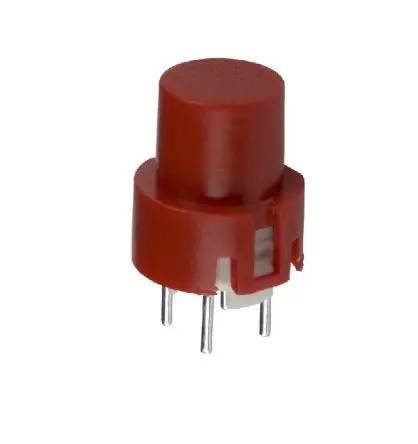 C & K D6R Druckschalter Rot Aus-Ein Leiterplattenmontage, 1-poliger Umschalter / 100mA 32 V dc, IP40