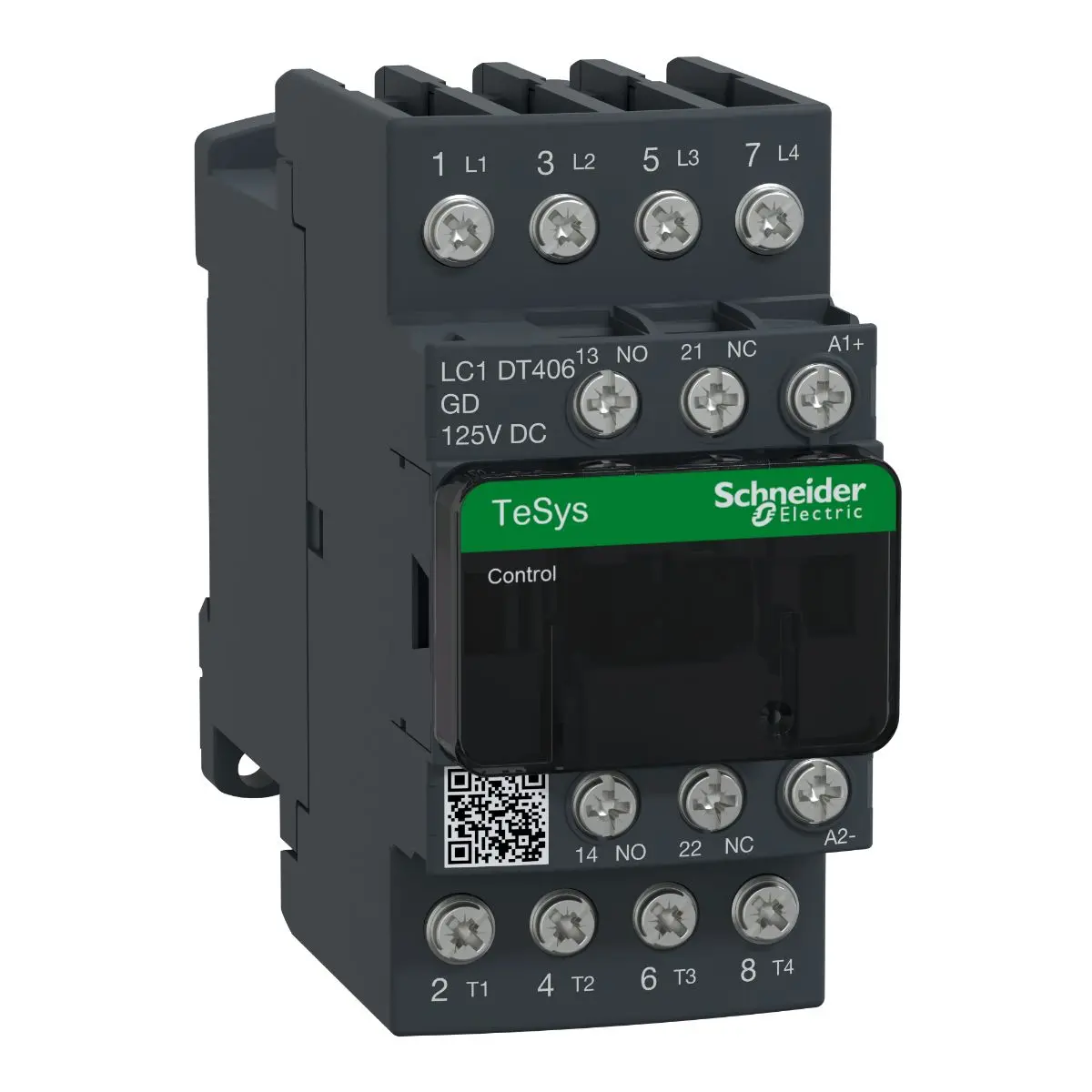 Produktfoto 1 von Schneider Electric TeSys D LC1D Leistungsschütz 125 V c.c.-Spule, 4 -polig / 40 A 1 Schließer, 1 Öffner Wechslerkontakt