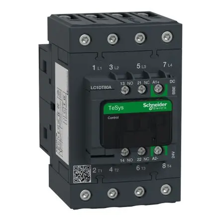Produktfoto 1 von Schneider Electric TeSyS D Schütz 24V dc-Spule, 4-polig, 690V / 1 kA 24V 1 Schließer/1 Öffner Widerstandsbelastung
