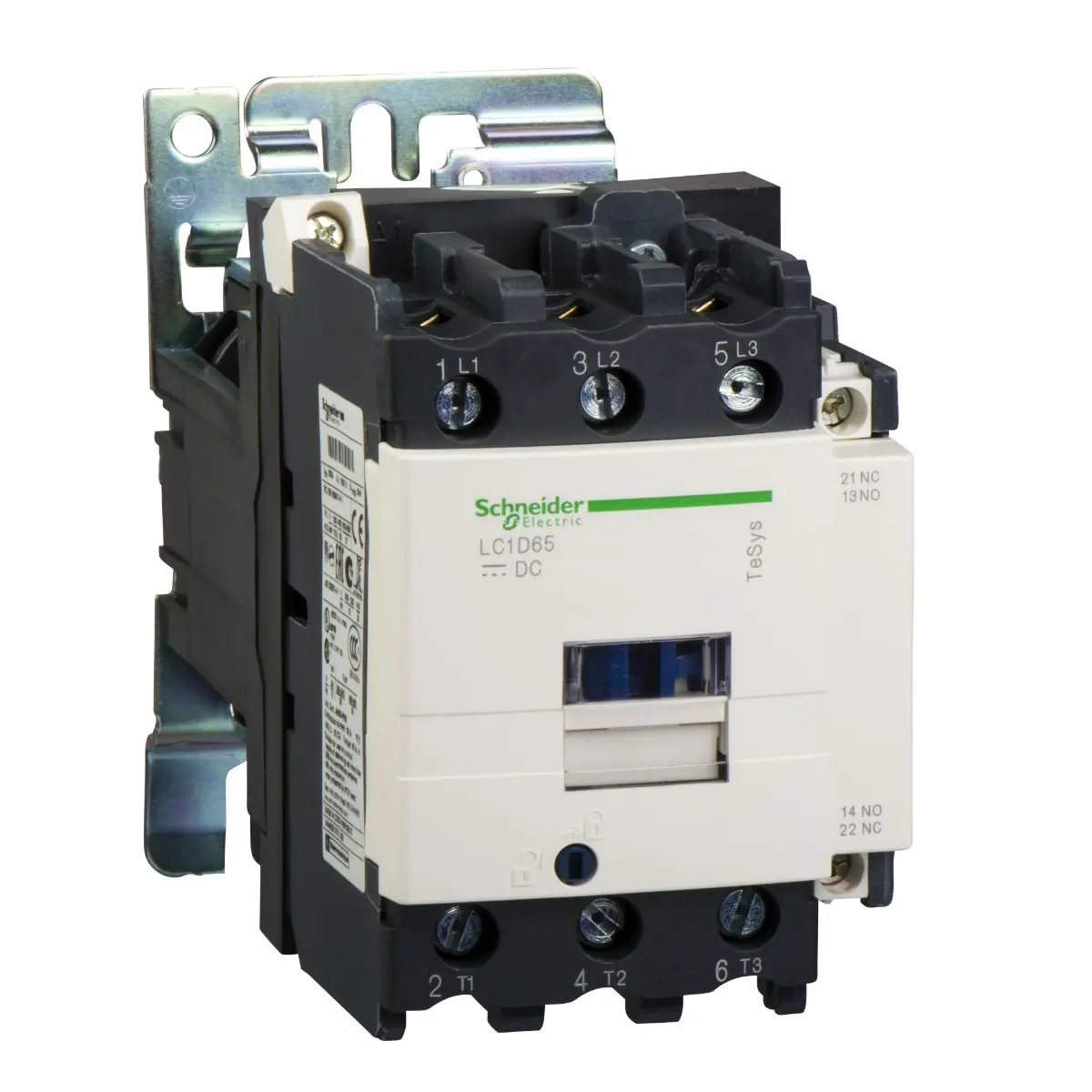 Produktfoto 1 von Schneider Electric LC1D Schütz 24 V dc-Spule, 3-polig, 1000V / 95 A 24 V 45 kW 1 Schließer/1 Öffner Wechslerkontakt