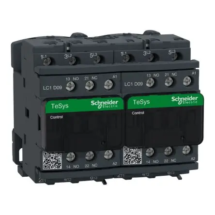 Schneider Electric TeSyS D Wendeschütz 220V ac-Spule, 3-polig, 690V / 9 A 2.2 kW 1 Schließer/1 Öffner Motorsteuerung,
