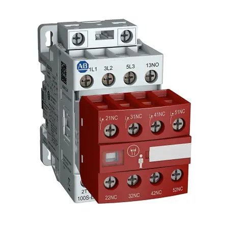 Produktfoto 1 von Allen Bradley 100S-E Safety Contactor Schütz 24V ac, 60 V ac-Spule, 3-polig / 12 A 7.5 kW 2 Schließer, 3 Öffner Direct