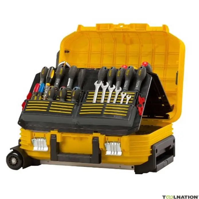 Produktfoto 1 von Stanley FatMax Polypropylen Werkzeugbox, L. 5 m B. 19 mm H. 230 mm mit Rädern, Vorhängeschloss