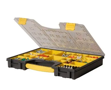 Produktfoto 1 von Stanley Kleinteilebox, Kunststoff Gelb, 25 Fächer Verstellbare Fächer, 334 mm x 422mm x 52 mm