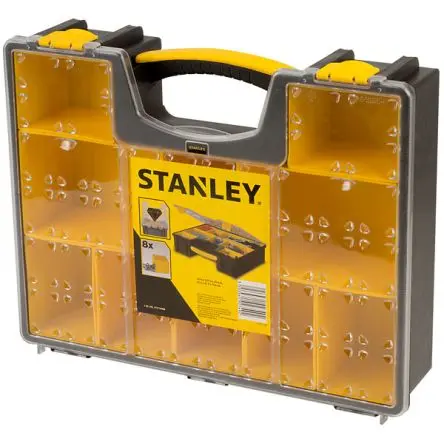 Produktfoto 1 von Stanley Kleinteilebox, Polypropylen Gelb, 8 Fächer Verstellbare Fächer, 333 mm x 423mm x 101 mm
