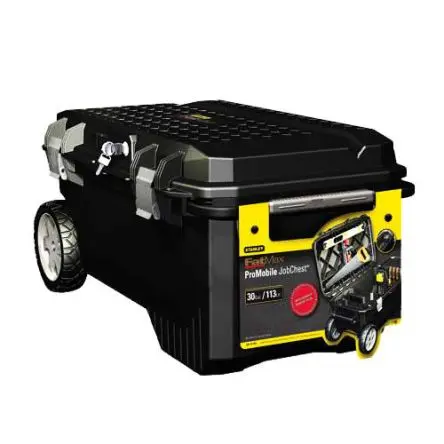 Produktfoto 1 von Stanley FatMax Polypropylen Werkzeugbox, L. 516 mm B. 910mm H. 431 mm, 50 kg mit Rädern, Schlüssel