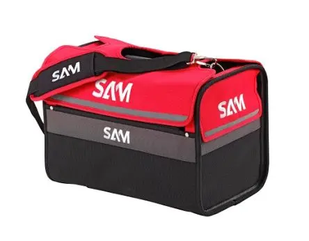 Produktfoto 1 von SAM Gewebe Werkzeugkoffer Schwarz, Rot, L. 420 mm B. 280mm H. 280 mm, 3.1 kg, Reißverschluss
