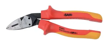 Produktfoto 1 von SAM Rundzange Schneidkraft → Hard steel and copper wire 180 mm VDE 1000V zugelassen