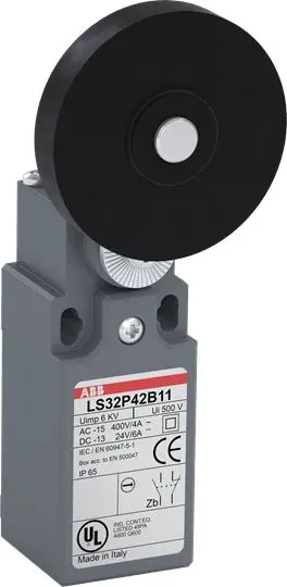 Produktfoto 1 von ABB Endschalter, Rollenhebel, 1 Schließer/1 Öffner, IP 65, Glasfaser-Kunststoff