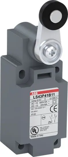 Produktfoto 1 von ABB Endschalter, Rollenhebel, 1 Schließer/1 Öffner, IP 65, Glasfaser-Kunststoff