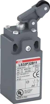 Produktfoto 1 von ABB LS33P32B11 Endschalter, Rollenhebel 1 Schließer/1 Öffner, IP65, Kunststoff 500V ac 10A