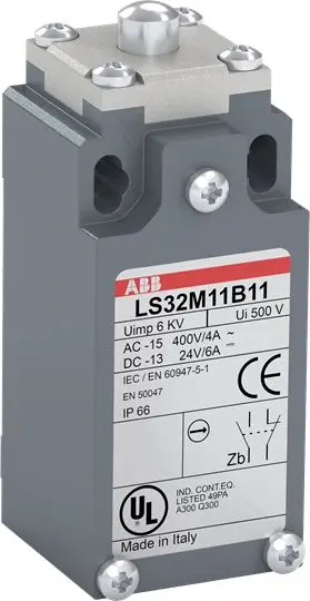 Produktfoto 1 von ABB Endschalter, Rollenhebel, 1 Schließer/1 Öffner, IP 66, Zinklegierung