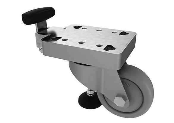 Produktfoto 1 von RS PRO Lenkrolle, Rad ø 80mm, 250kg, Ges H. 125mm, 134 x 110mm, Flansch 4-Loch