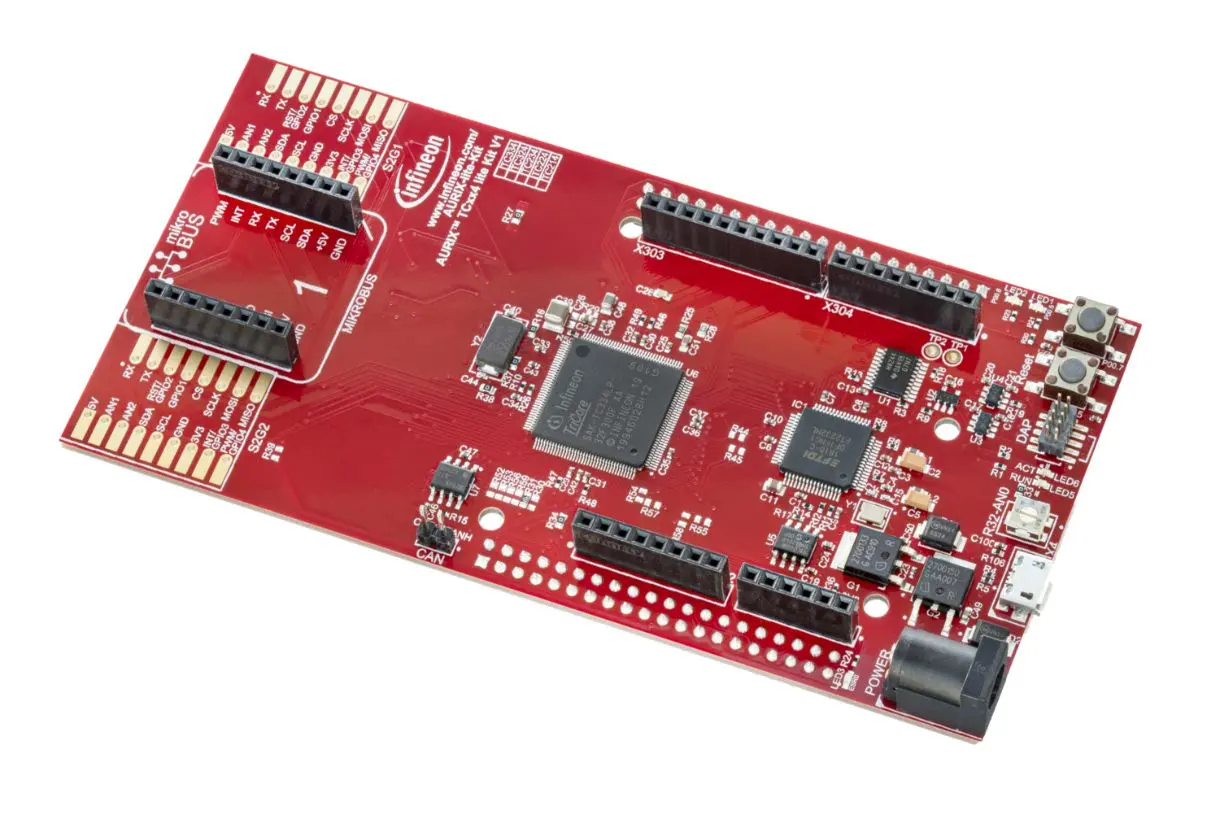 Produktfoto 1 von Infineon AURIXTM TC334 lite Kit 32-Bit-MCU, Entwicklungskit Entwicklungstool Microcontroller TriCore TriCore