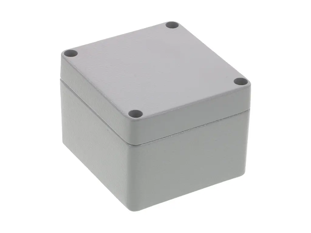 Produktfoto 1 von Molex 93604; Gehäuse; Aluminiumdruckguss; Grau RAL 7001 IP69, IP66 Breite 75 mm Höhe 57 mm Länge 80 mm