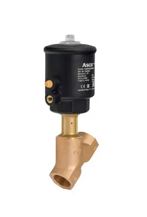 EMERSON – ASCO Pneumatik-Schrägsitzventil Schrägsitz Stecker Feder bis 10 bar 1/2 in
