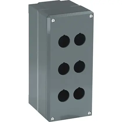 Produktfoto 1 von ABB Modular Metal Drucktastengehäuse, 6, Grau, Aluminium