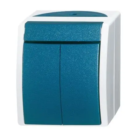 Produktfoto 1 von ABB 2CKA001085A Wippschalter Wippschalter 2-teilig, 1 Wege Blau IP44 10A, Kunststoff