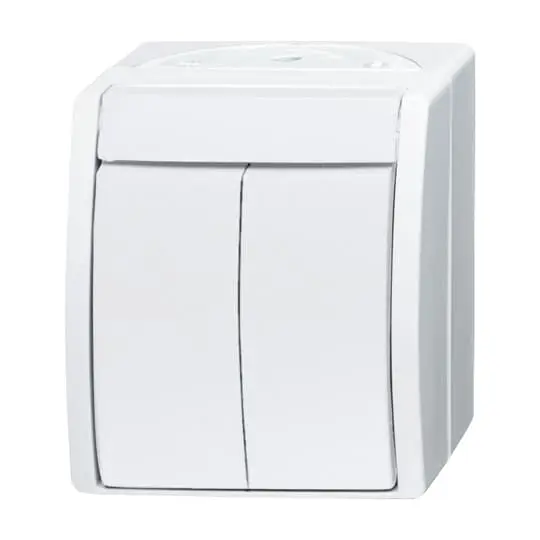 Produktfoto 1 von ABB 2CKA001085A Wippschalter Kippschalter 2-teilig, 1 Wege Weiß IP44 10 A, Kunststoff